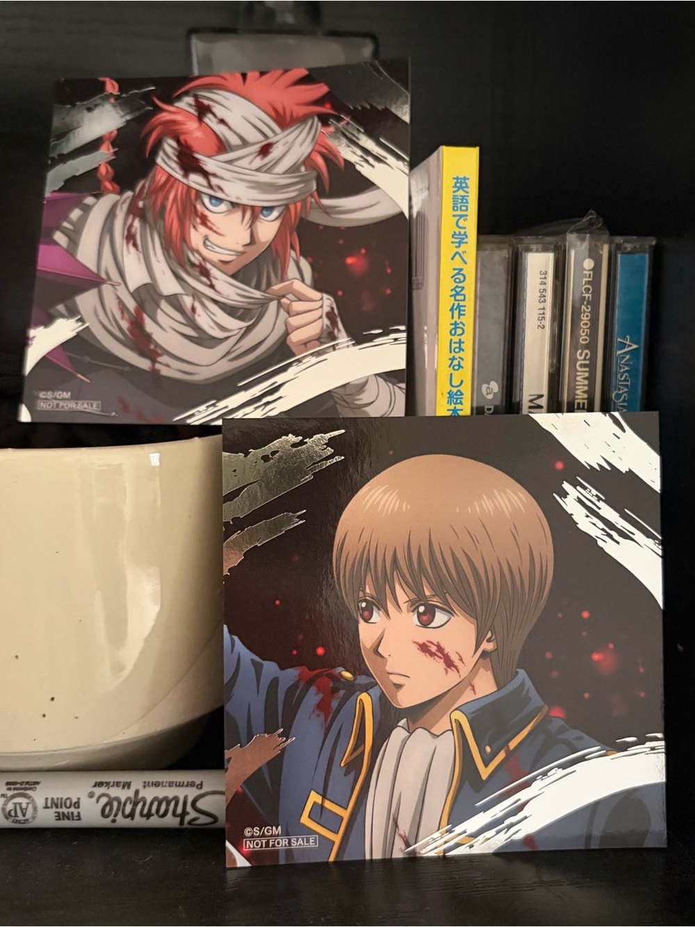 NEW gintama silver foil post cards